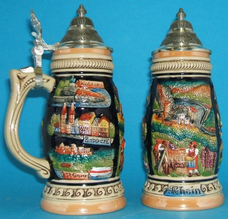 Rhine River Panorama German LE Beer Stein .25L